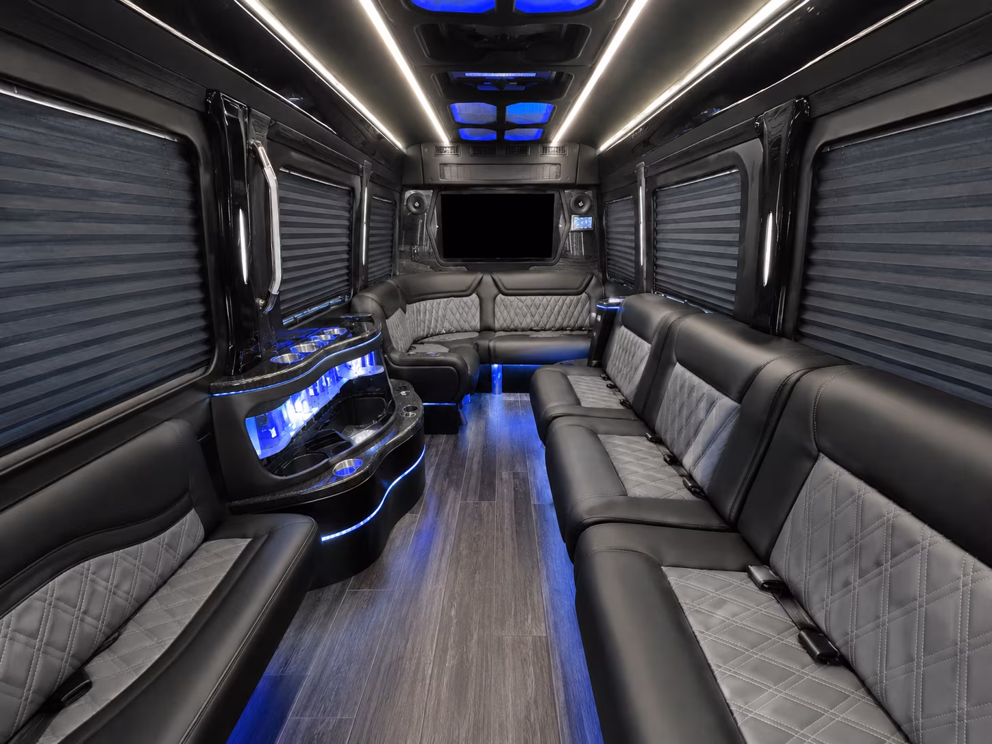 midland 18 passenger party bus inside